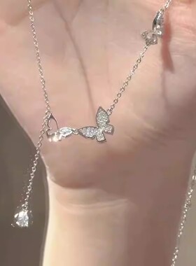 蝴蝶流苏项链女款轻奢小众锁骨链2026新款气质百搭送闺蜜生日礼物