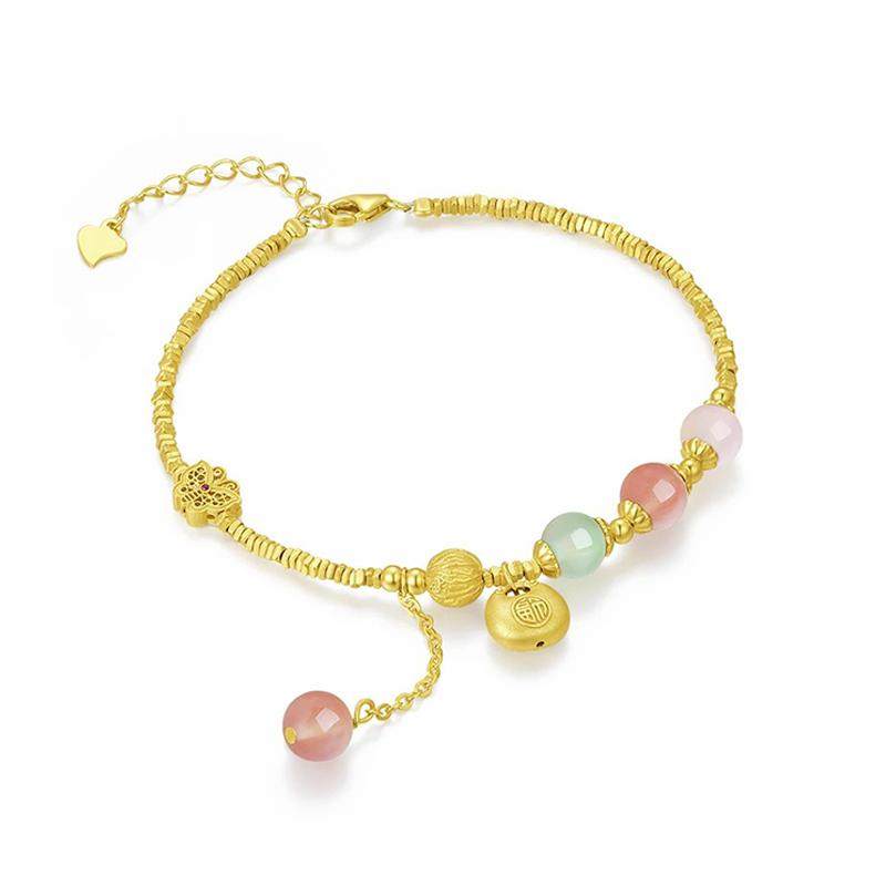 S925碎银子玛瑙福袋手链女款小众设计感新中式国风手饰送女友礼物