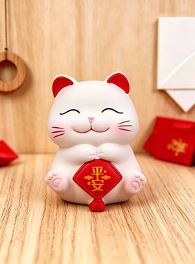 可爱招财猫车载摆件桌面装饰品家居车内饰品摆件汽车仪表台玩偶