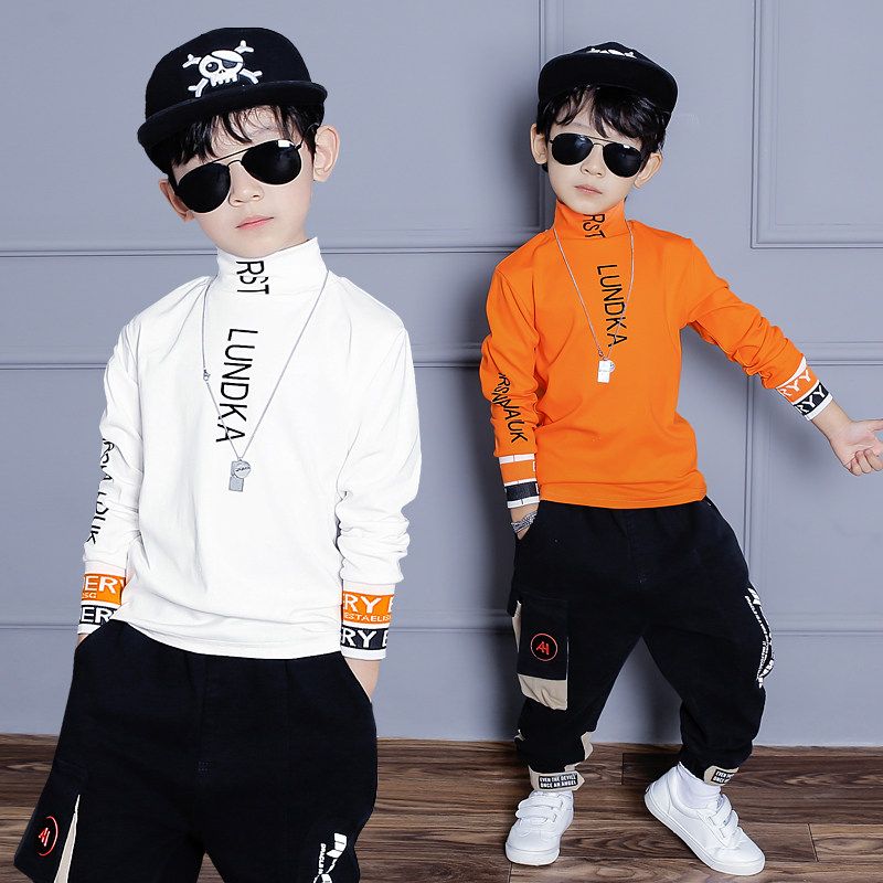 男童长袖t恤秋上衣超好看2025新款冬季纯棉内搭白色半高领打底衫,淘宝优惠券,粉丝福利购,淘宝优惠卷