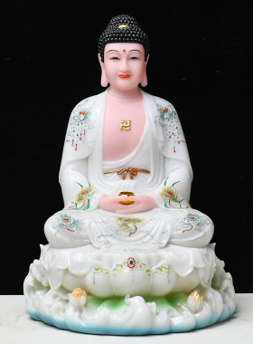 空心汉白玉全堂佛娑婆三圣四圣释迦牟尼地藏王观音菩萨弥勒佛摆件
