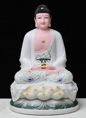 汉白玉全堂佛娑婆三圣观世音像