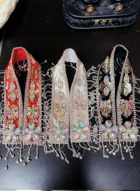 新品重工镶嵌宝石神像佛像披肩披带镶钻珍珠流苏多色通用款可定大