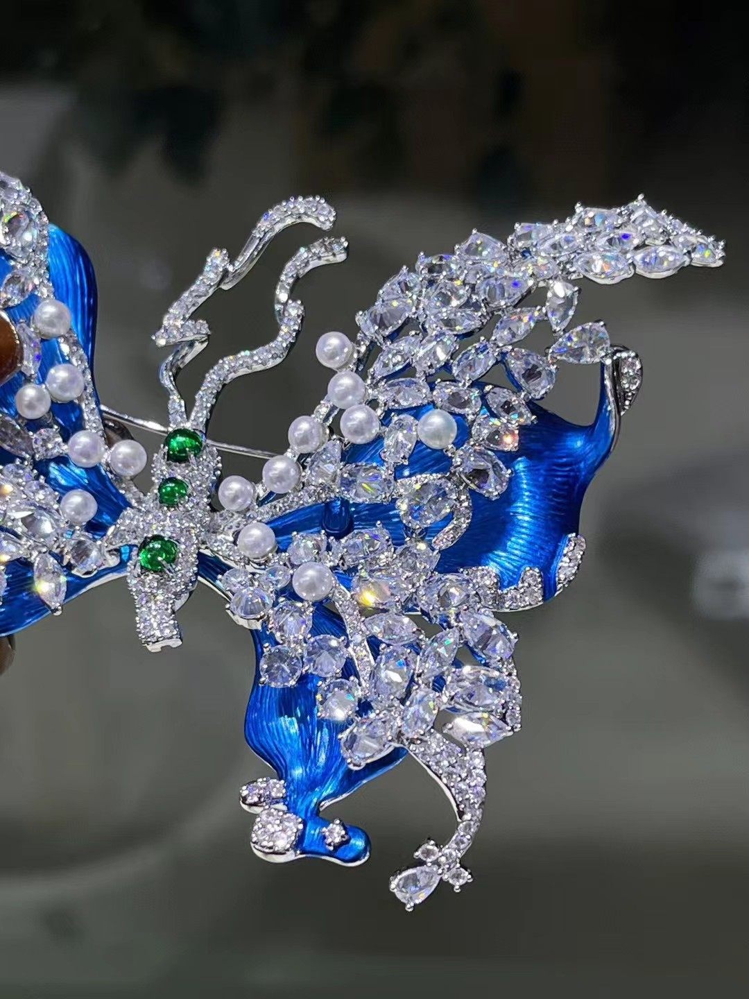 冰雪精灵蓝蝶搭配 3-4mm天然淡水珍珠蝴蝶胸针胸饰合金配件diy,淘宝优惠券,粉丝福利购,淘宝优惠卷