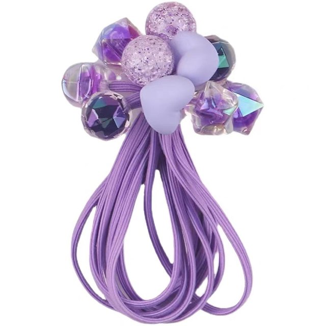 Korean version of double -headed long rope hair children's hair decoration baby head decoration pentagram head rope ball ball rubber band high elastic force