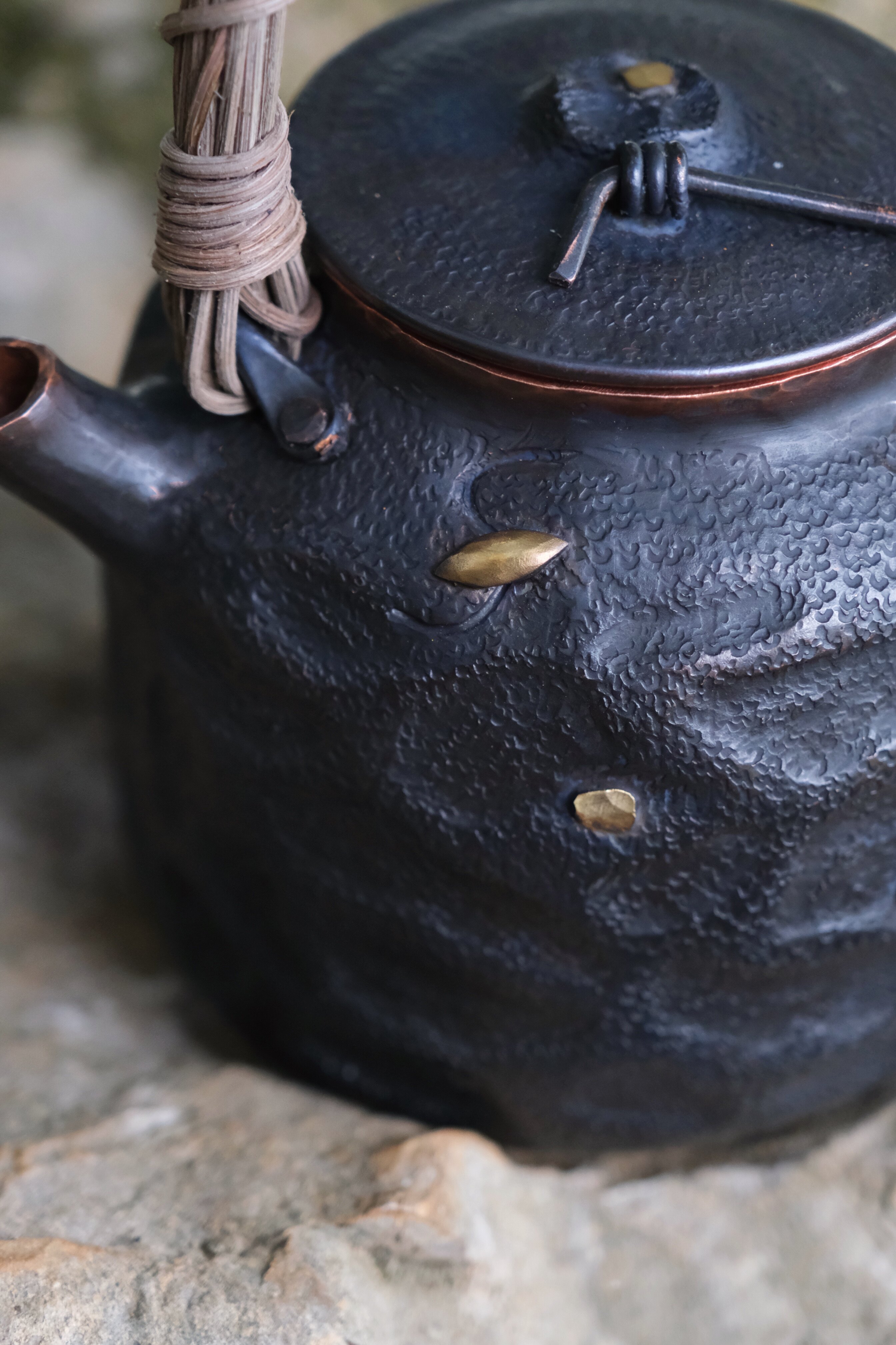 新品一张打锔钉壶 日式手工纯铜泡茶壶煮茶壶 紫铜复古铜壶烧水品