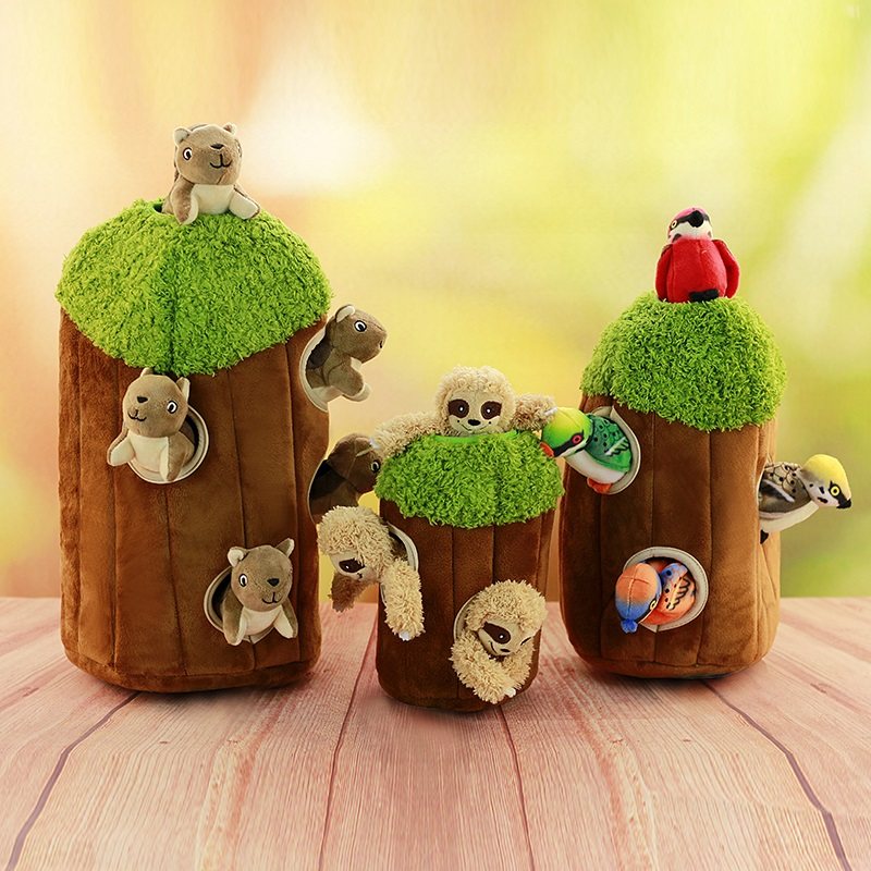 仿真树洞小鸟玩偶会叫松鼠玩偶公仔儿童趣味益智环保教材毛绒玩具,淘宝优惠券,粉丝福利购,淘宝优惠卷