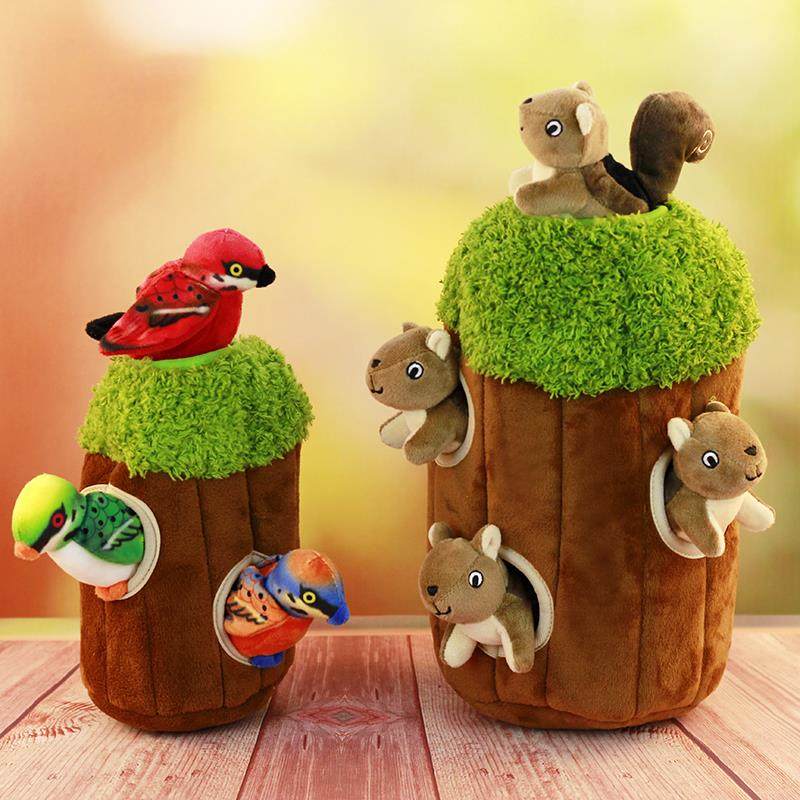 仿真树洞小鸟玩偶会叫松鼠玩偶公仔儿童趣味益智环保教材毛绒玩具,淘宝优惠券,粉丝福利购,淘宝优惠卷