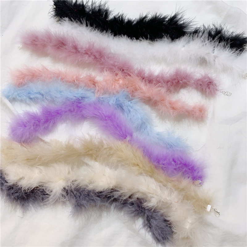 包邮性感气质毛毛羽毛颈链女choker短款锁骨项圈毛绒绒项链配饰,淘宝优惠券,粉丝福利购,淘宝优惠卷