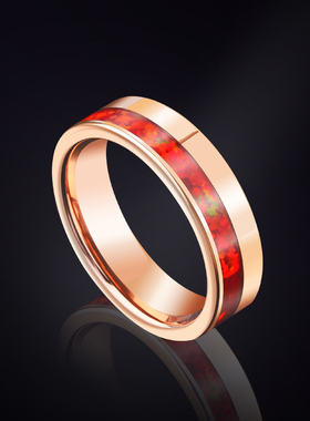 本命年新款戒指潮轻奢小众男士高级男生礼物本命年玫瑰金红色戒子