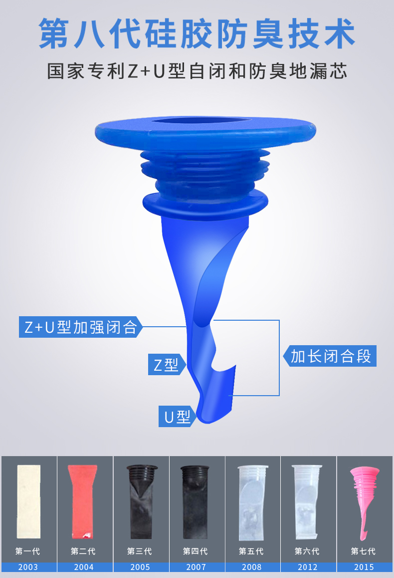 防臭地漏硅胶芯卫生间下水道浴室洗衣机盖内芯圆形久安洁神器断层 - 图1