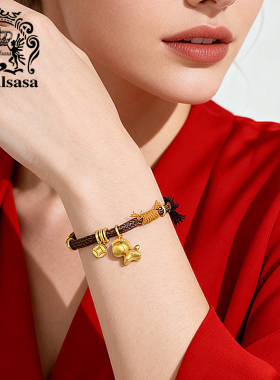 皇家莎莎手工编织缠绕手链小众设计感精美小马驹吊坠手绳手饰饰品