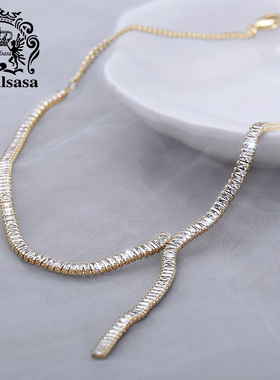 小众设计感choker仿水晶项链新款