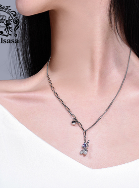 太空人宇航员吊坠轻奢小众锁骨链