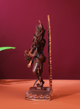 紫铜藏式作明佛母摆件