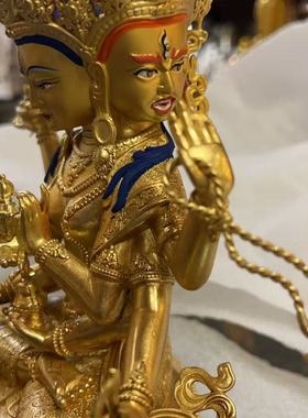 黄铜鎏金工艺尊胜佛母7寸10寸