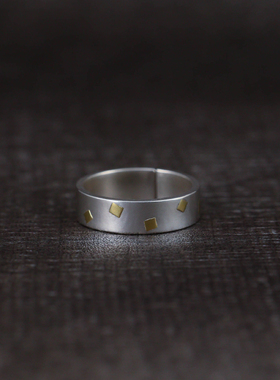 天空手工原创新品方圆情侣戒指