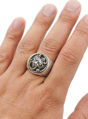 原创龙戒指男款高级感开口国风潮玩指环925纯银个性霸气厚重礼物