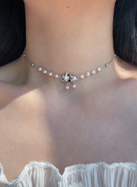 纯银珍珠choker颈链项链轻奢小众