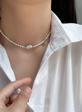 小众设计师款淡水珍珠纯银项链