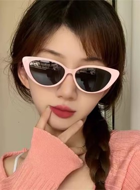 Jennie同款小猫眼墨镜时髦感精致网红高级凹造型太阳眼镜拍照圆脸