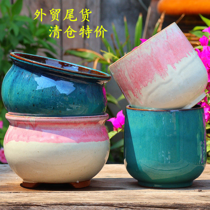 手工粗陶绿植花盆陶罐大口径高陶瓷粗陶多肉盆室内家用兰花绣球盆,淘宝优惠券,粉丝福利购,淘宝优惠卷