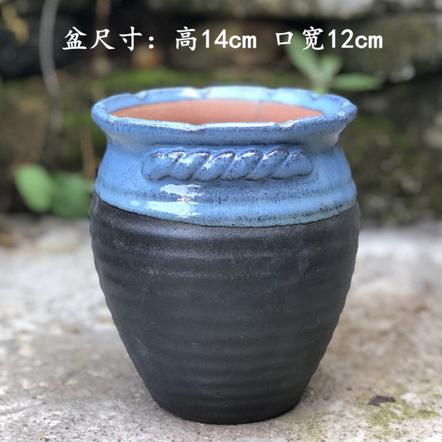 Clay pot retro ceramic stoneware breathable root nourishing pot