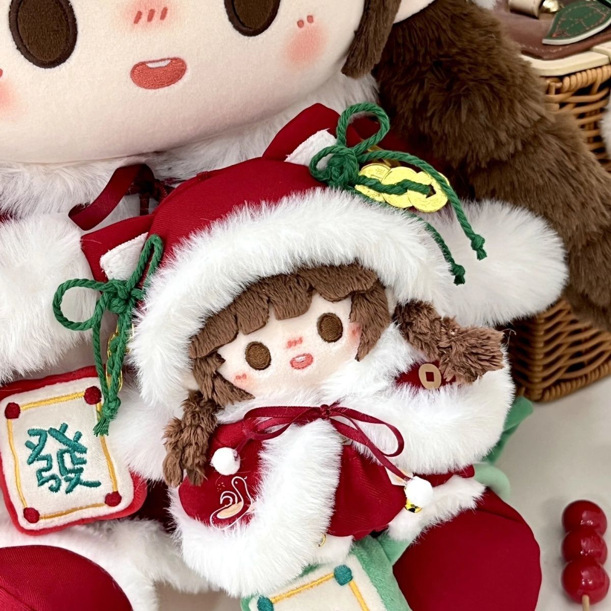 40厘米棉花娃娃衣服蛇年拜年服套装坐姿一番赏无属性斗篷 - 图1