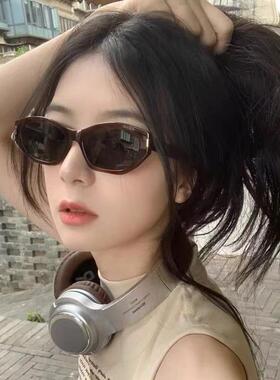 复古豹纹茶墨绿色可可镜猫眼墨镜