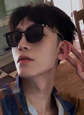 韩国明星太阳镜透明紫色镜片方框复古街拍小红书潮人墨镜个性嘻哈