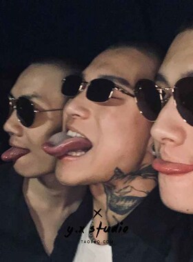 抖音网红同款长方框欧美街拍眼镜