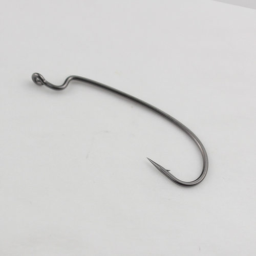 精品9001曲柄钩散装窄腹碳钢加长柄软饵T尾软虫鲈鱼钩海钓路亚钩 - 图1