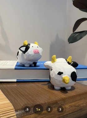 小奶牛 手工木雕小摆件卡通可爱十二生肖系列装饰品礼物