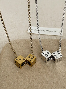 设计感星球骰子吊坠项链女小众独特个性时尚气质百搭颈链毛衣链