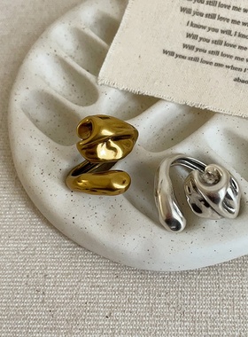 设计感蛇形缠绕做旧金属戒指女夸张独特个性时尚气质百搭指环戒子