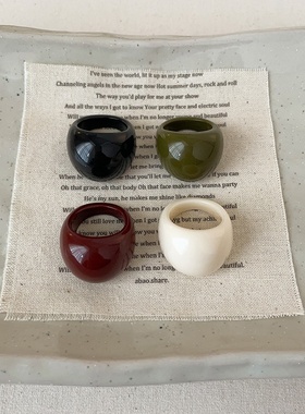 韩国ins博主同款椭圆树脂扳指戒指女个性时尚气质百搭指环戒子