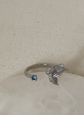 轻奢简约珍珠蝴蝶结开口戒指集合女个性独特精致时尚百搭指环戒子