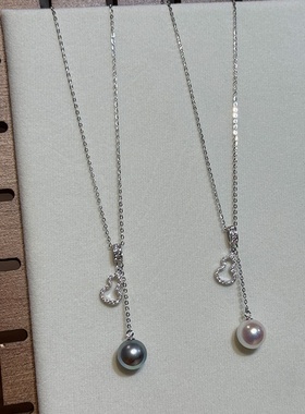 轻奢感锆石葫芦珍珠吊坠项链女优雅个性时尚百搭颈链毛衣链