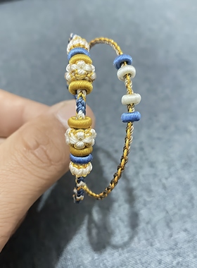 双层手绳桃花结手绳成品无需自编可串珠新款叠戴手绳小红书爆款绳