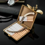 Мужской кожаный высококлассный портативный элитный портсигар из нержавеющей стали