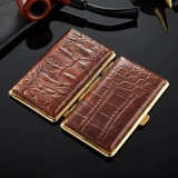 Мужской кожаный высококлассный портативный элитный портсигар из нержавеющей стали