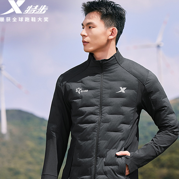 特步高端国人竞速系秋冬版男女保暖跑步外套锁温弹性户外散热透气 - 图1
