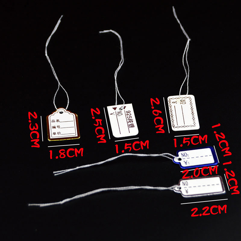 首饰挂绳标签500个一包 首饰价签 价格牌 标价签牌 吊牌手写 价签 - 图0