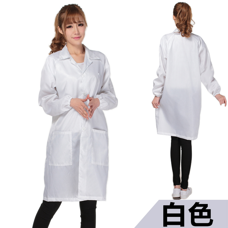 Qcfh anti static clothes with cap and coat protective clothing no dust workshop stripe Foxconn dust proof work clothes blue