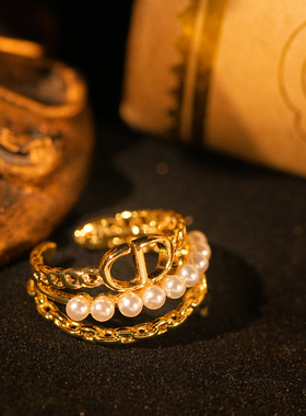 设计款个性小米珠戒指可调节开口