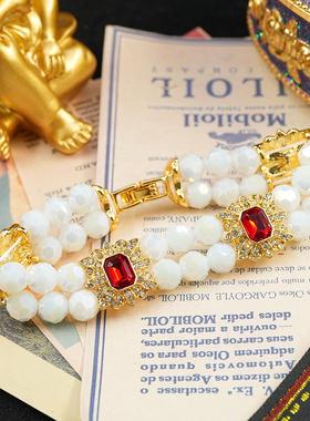 复古宫廷风白色串珠手链