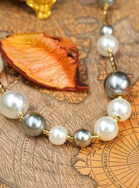 法式复古珍珠项链女轻奢小众