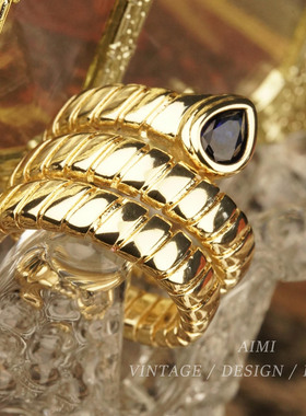 意产打标蛇形戒指女指环