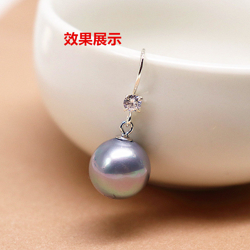 925纯银耳勾耳钩DIY银饰品配件耳环带一颗钻防过敏珍珠玉石水晶新,淘宝优惠券,粉丝福利购,淘宝优惠卷
