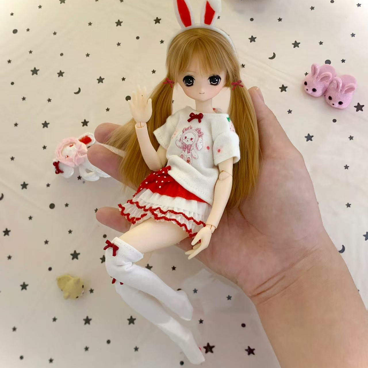 bjd小六尺寸 azone6分 ob22 ob24 Blythe 自制波点蝴蝶结蛋糕裙,淘宝优惠券,粉丝福利购,淘宝优惠卷